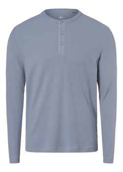 Nils Sundström Męska koszulka z długim rękawem Mężczyźni Bawełna jasnoniebieski wypukły wzór tkaniny ze sklepu vangraaf w kategorii T-shirty męskie - zdjęcie 162833244