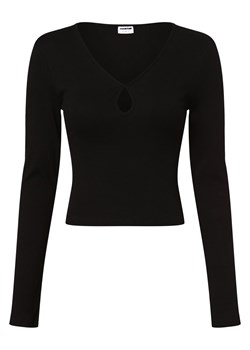Noisy May Damska koszulka z długim rękawem Kobiety Bawełna czarny jednolity ze sklepu vangraaf w kategorii Bluzki damskie - zdjęcie 162833283