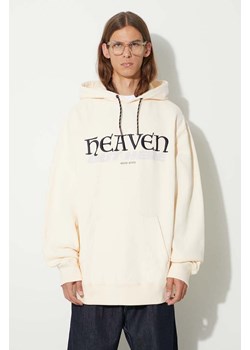 Wood Wood bluza bawełniana Zeus heaven hoodie męska kolor beżowy z kapturem z aplikacją 12335603.2493 ze sklepu PRM w kategorii Bluzy męskie - zdjęcie 162853710