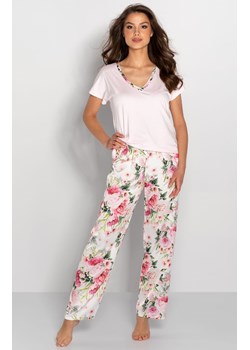 Piżama dwuczęściowa z kwiatowym printem Ines, Kolor różowy-wzór, Rozmiar S, Momenti per me ze sklepu Intymna w kategorii Piżamy damskie - zdjęcie 162855813