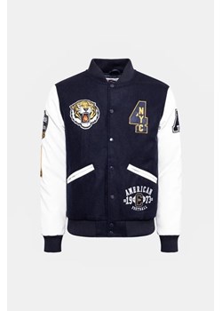 AMERICAN COLLEGE Kurtka bomberka z wełną - Granatowy - Mężczyzna - 2XL(2XL) ze sklepu Halfprice w kategorii Kurtki męskie - zdjęcie 162856692