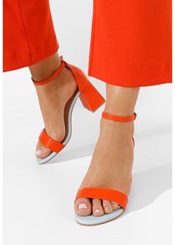 Pomarańczowe sandały na słupku Vorona ze sklepu Zapatos w kategorii Sandały damskie - zdjęcie 162858622
