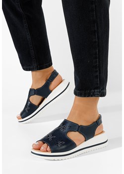 Granatowe sandały damskie Seana ze sklepu Zapatos w kategorii Sandały damskie - zdjęcie 162858623