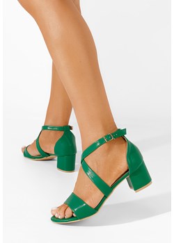 Zielone sandały na słupku Kolina ze sklepu Zapatos w kategorii Sandały damskie - zdjęcie 162858653
