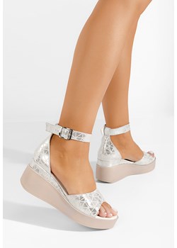 Srebrne sandały na platformie skórzane Salegia V2 ze sklepu Zapatos w kategorii Sandały damskie - zdjęcie 162858780