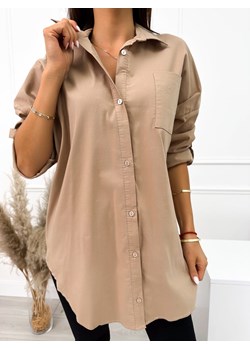 Beżowa Koszula Oversize ze sklepu ModnaKiecka.pl w kategorii Koszule damskie - zdjęcie 162863600
