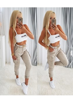Spodnie damskie Bojówki Sara Beżowe, rozmiar XS ze sklepu Iwette Fashion w kategorii Spodnie damskie - zdjęcie 162867300