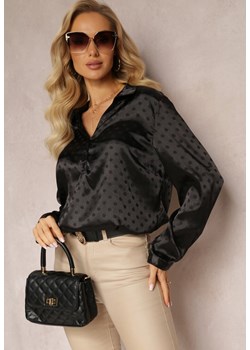 Czarna Bluzka we Wzór w Kropki Susanes ze sklepu Renee odzież w kategorii Bluzki damskie - zdjęcie 162893712