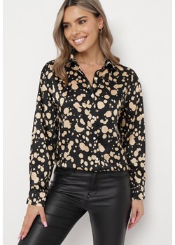 Czarna Koszula w Abstrakcyjne Kropki Antoniella ze sklepu Born2be Odzież w kategorii Koszule damskie - zdjęcie 162898682