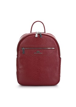 Damski plecak ze skóry o fakturze lizard dwukomorowy czerwony ze sklepu WITTCHEN w kategorii Plecaki - zdjęcie 162902774