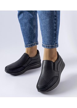 Czarne ażurowe sneakersy na koturnie Rhéaume ze sklepu gemre w kategorii Buty sportowe damskie - zdjęcie 162911034