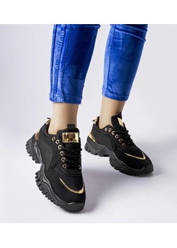 Czarne sneakersy ze złotym akcentem Lodgeville ze sklepu gemre w kategorii Buty sportowe damskie - zdjęcie 162916652