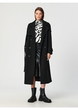 Sinsay - Klasyczny płaszcz dwurzędowy - czarny ze sklepu Sinsay w kategorii Płaszcze damskie - zdjęcie 162932014