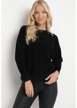 Czarny Sweter z Luźnymi Rękawami Typu Nietoperz Mevinla ze sklepu Born2be Odzież w kategorii Swetry damskie - zdjęcie 162932534