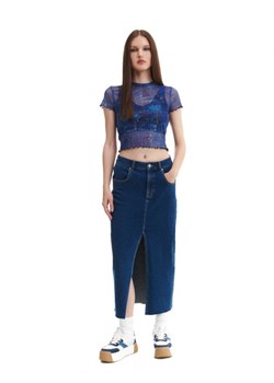 Cropp - Jeansowa spódnica midi - niebieski ze sklepu Cropp w kategorii Spódnice - zdjęcie 162937412