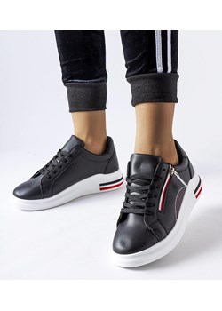 Czarne sneakersy na białej podeszwie Anaunia ze sklepu gemre w kategorii Buty sportowe damskie - zdjęcie 162944423