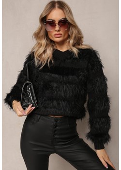 Czarny Puchaty Sweter z Kaszmirem Nabille ze sklepu Renee odzież w kategorii Swetry damskie - zdjęcie 162947042