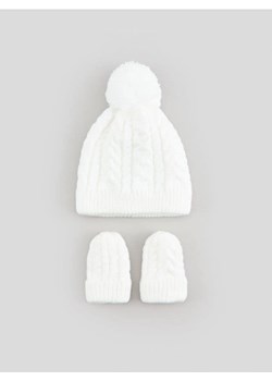 Sinsay - Komplet: czapka i rękawiczki - kremowy ze sklepu Sinsay w kategorii Czapki dziecięce - zdjęcie 162947580