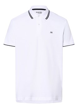Selected Męska koszulka polo Mężczyźni Bawełna biały jednolity ze sklepu vangraaf w kategorii T-shirty męskie - zdjęcie 162947741