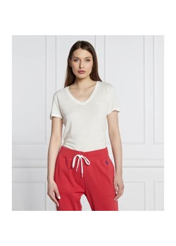 Lacoste Lniany t-shirt | Slim Fit ze sklepu Gomez Fashion Store w kategorii Bluzki damskie - zdjęcie 162993031