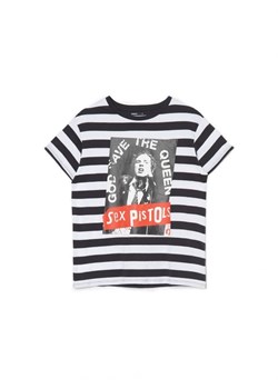 Cropp - T-shirt w paski z nadrukiem Sex Pistols - wielobarwny ze sklepu Cropp w kategorii Bluzki damskie - zdjęcie 163347742