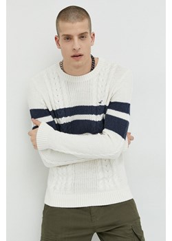 Hollister Co. sweter męski kolor beżowy ze sklepu ANSWEAR.com w kategorii Swetry męskie - zdjęcie 163355643