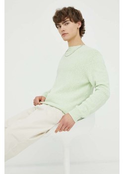 Samsoe Samsoe sweter bawełniany kolor zielony ze sklepu ANSWEAR.com w kategorii Swetry męskie - zdjęcie 163361600