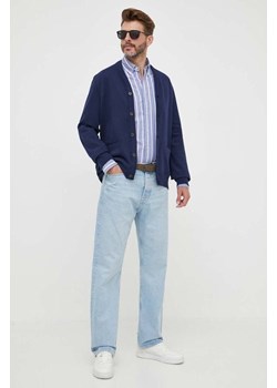 Polo Ralph Lauren bluza męska kolor granatowy gładka ze sklepu ANSWEAR.com w kategorii Bluzy męskie - zdjęcie 163361622