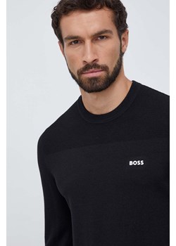 Boss Green sweter z domieszką wełny BOSS GREEN kolor czarny lekki ze sklepu ANSWEAR.com w kategorii Swetry męskie - zdjęcie 163362334