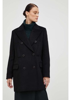 Bruuns Bazaar płaszcz wełniany kolor czarny przejściowy dwurzędowy ze sklepu ANSWEAR.com w kategorii Płaszcze damskie - zdjęcie 163362871
