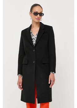 BOSS płaszcz wełniany kolor czarny przejściowy ze sklepu ANSWEAR.com w kategorii Płaszcze damskie - zdjęcie 163363143
