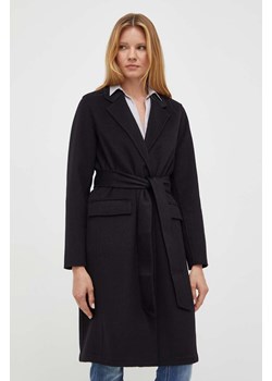 Twinset płaszcz wełniany kolor czarny przejściowy ze sklepu ANSWEAR.com w kategorii Płaszcze damskie - zdjęcie 163364004