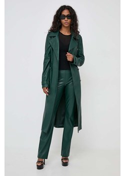 Marciano Guess płaszcz damski kolor zielony przejściowy dwurzędowy ze sklepu ANSWEAR.com w kategorii Płaszcze damskie - zdjęcie 163364652