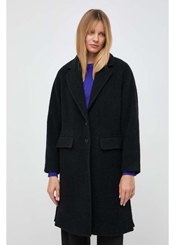 Patrizia Pepe płaszcz wełniany kolor czarny przejściowy ze sklepu ANSWEAR.com w kategorii Płaszcze damskie - zdjęcie 163364714