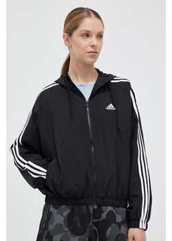 adidas kurtka damska kolor czarny przejściowa ze sklepu ANSWEAR.com w kategorii Kurtki damskie - zdjęcie 163368101