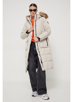 Superdry kurtka damska kolor beżowy zimowa ze sklepu ANSWEAR.com w kategorii Kurtki damskie - zdjęcie 163371541