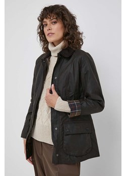 Barbour kurtka bawełniana Classic Beadnell Wax Jacket kolor brązowy przejściowa LWX0668 ze sklepu ANSWEAR.com w kategorii Kurtki damskie - zdjęcie 163372162