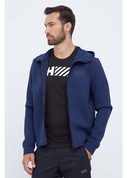 Helly Hansen bluza sportowa Hydropower Ocean 2.0  Hydropower Ocean 2.0 kolor granatowy z kapturem z nadrukiem 34264 ze sklepu ANSWEAR.com w kategorii Bluzy męskie - zdjęcie 163373054