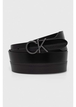 Calvin Klein pasek skórzany damski kolor czarny ze sklepu ANSWEAR.com w kategorii Paski damskie - zdjęcie 163374720