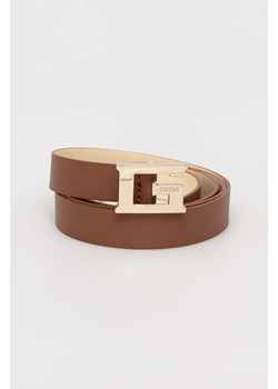 Guess pasek skórzany damski kolor brązowy ze sklepu ANSWEAR.com w kategorii Paski damskie - zdjęcie 163374822