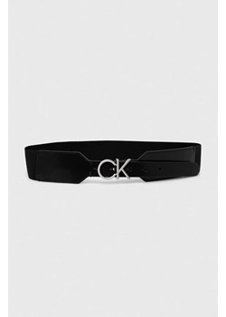 Calvin Klein pasek damski kolor czarny ze sklepu ANSWEAR.com w kategorii Paski damskie - zdjęcie 163375271