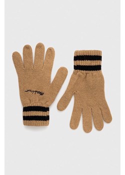 Moschino rękawiczki wełniane kolor beżowy ze sklepu ANSWEAR.com w kategorii Rękawiczki damskie - zdjęcie 163375673