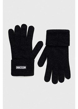 Moschino rękawiczki kaszmirowe kolor czarny ze sklepu ANSWEAR.com w kategorii Rękawiczki damskie - zdjęcie 163375683