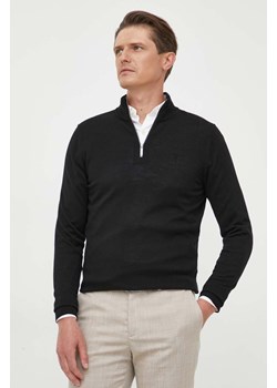 Calvin Klein sweter wełniany męski kolor czarny lekki z golferm ze sklepu ANSWEAR.com w kategorii Swetry męskie - zdjęcie 163377544