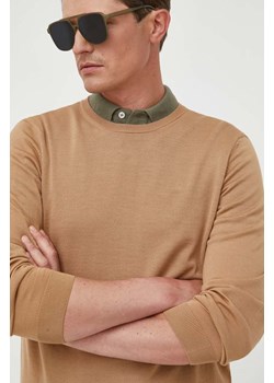 BOSS sweter wełniany kolor beżowy 50468239 ze sklepu ANSWEAR.com w kategorii Swetry męskie - zdjęcie 163377664