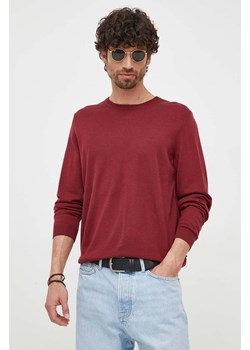 BOSS sweter wełniany kolor bordowy 50468239 ze sklepu ANSWEAR.com w kategorii Swetry męskie - zdjęcie 163377674