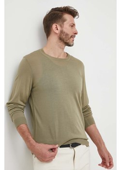 BOSS sweter wełniany kolor zielony 50468239 ze sklepu ANSWEAR.com w kategorii Swetry męskie - zdjęcie 163377684
