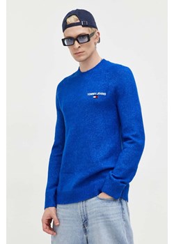 Tommy Jeans sweter męski kolor niebieski ze sklepu ANSWEAR.com w kategorii Swetry męskie - zdjęcie 163379161