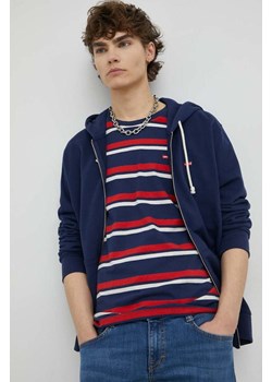 Levi&apos;s bluza bawełniana męska kolor granatowy z kapturem gładka ze sklepu ANSWEAR.com w kategorii Bluzy męskie - zdjęcie 163402372