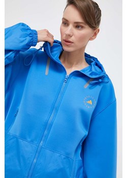 adidas by Stella McCartney kurtka sportowa kolor niebieski przejściowa oversize ze sklepu ANSWEAR.com w kategorii Kurtki damskie - zdjęcie 163403954